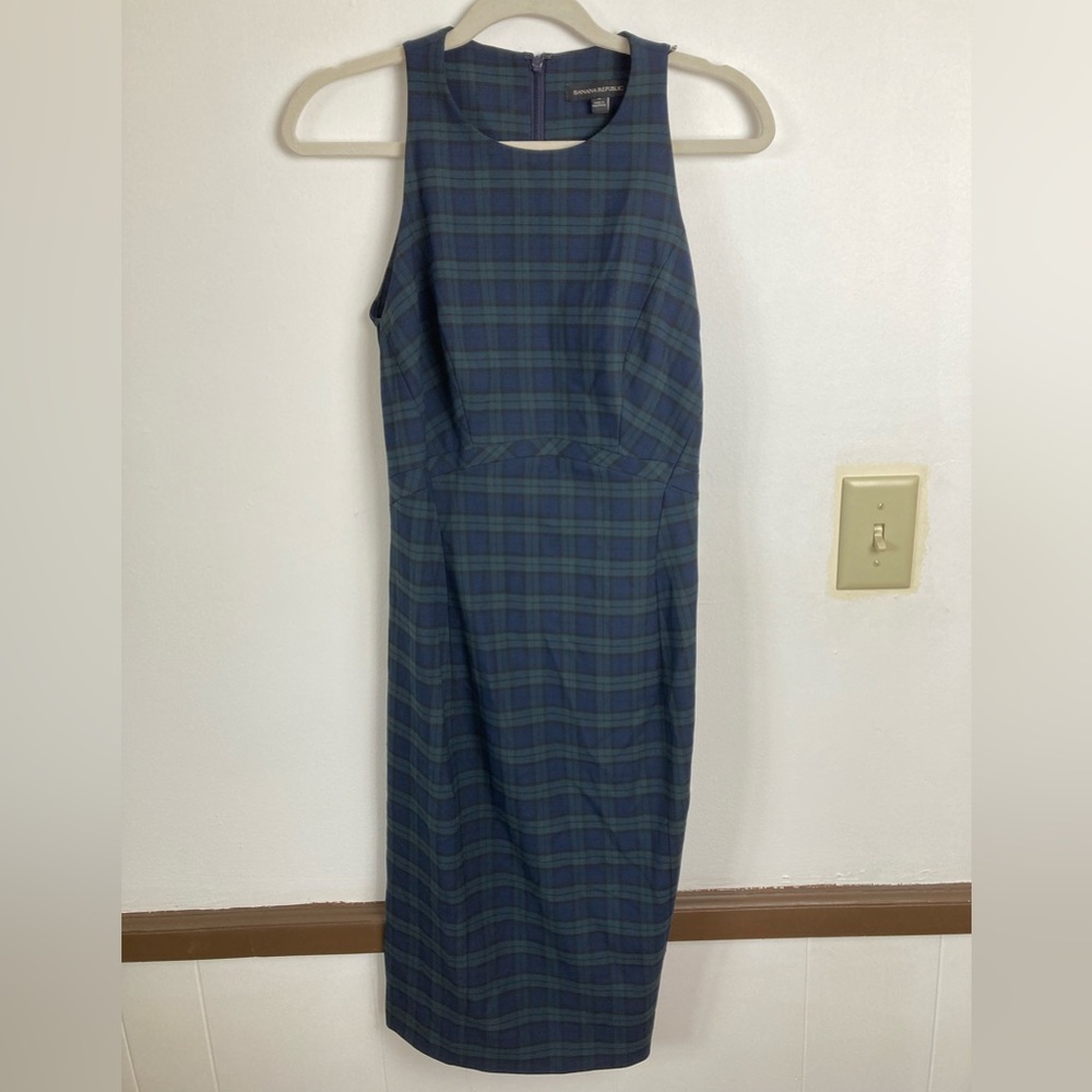 Banana Republic Tall Fitted Plaid Dress